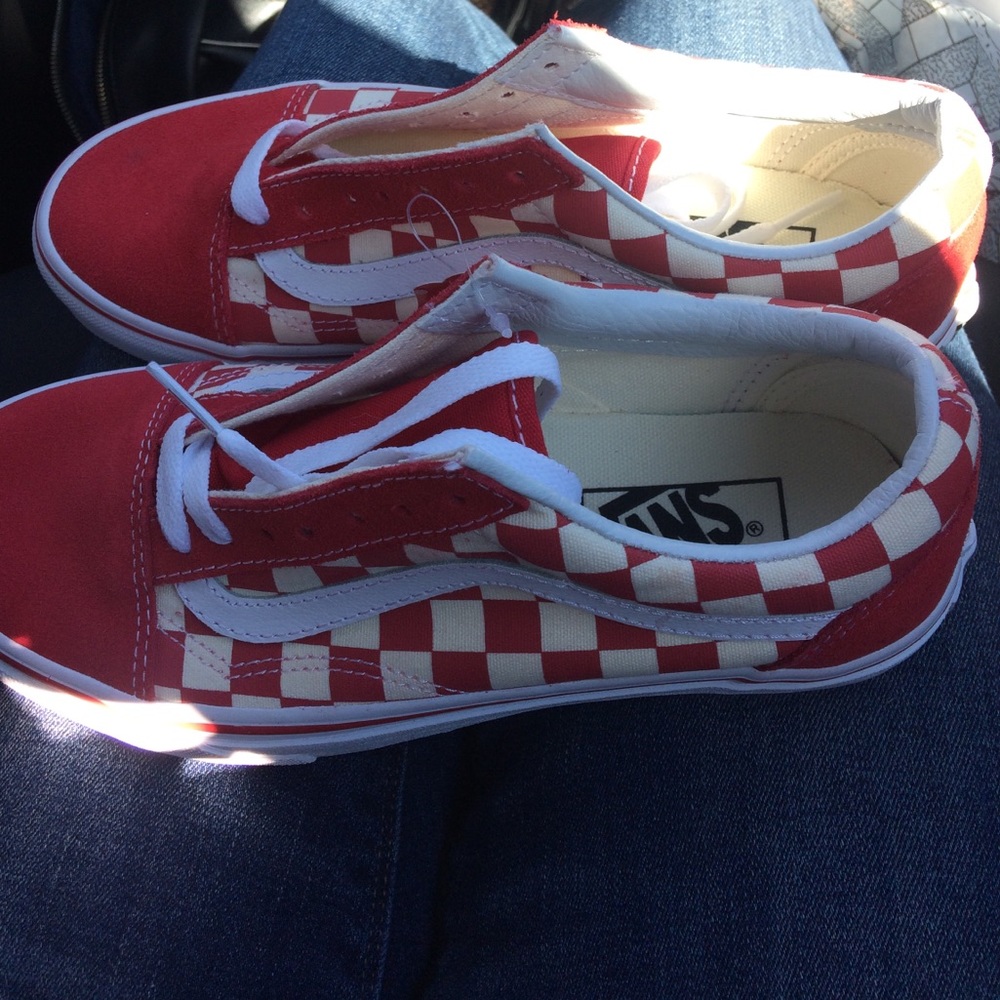 Red checkered vans